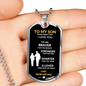 To Our SON - From Mom and Dad
