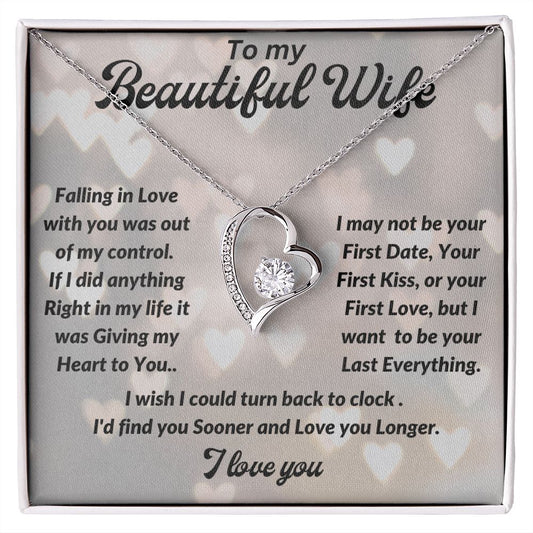 To My Beautiful Wife - From Husband - Forever Love Necklace